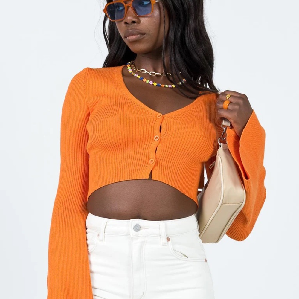 Princess polly size 4 COURTNEY FLARE SLEEVE CARDIGAN ORANGE